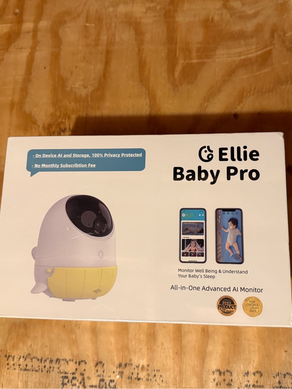 Ellie Baby Pro Monitor - White & Yellow